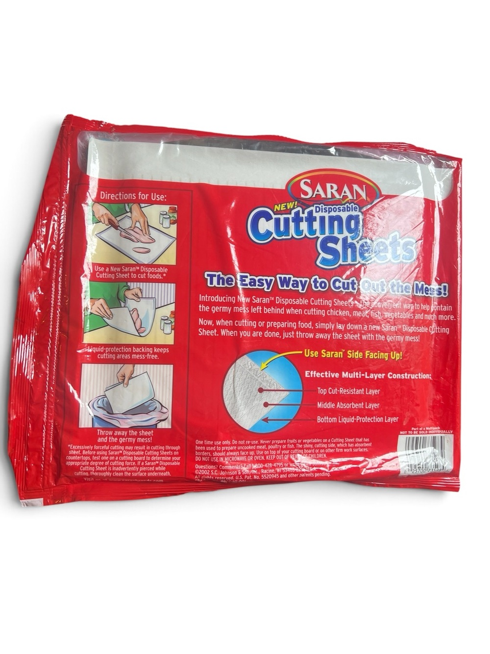 Saran Disposable 48 Cutting Sheets 9.68” X 11.75” NOS New Sealed - Picture 2 of 5